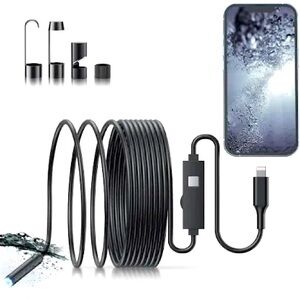 Inspection Camera - Endoscope Camera with Light Endoscope for Phones(Black)